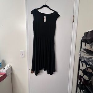 Ann Taylor Black Handkerchief Hem Dress — Size 2 (NWT)